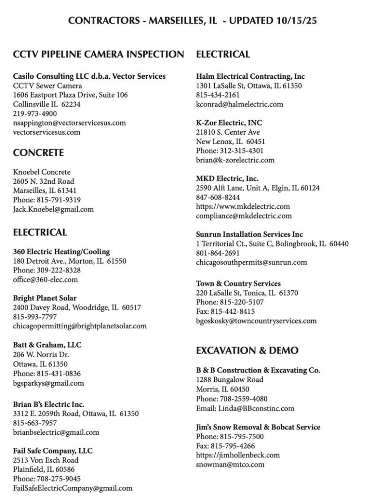 Contractors Marseilles IL